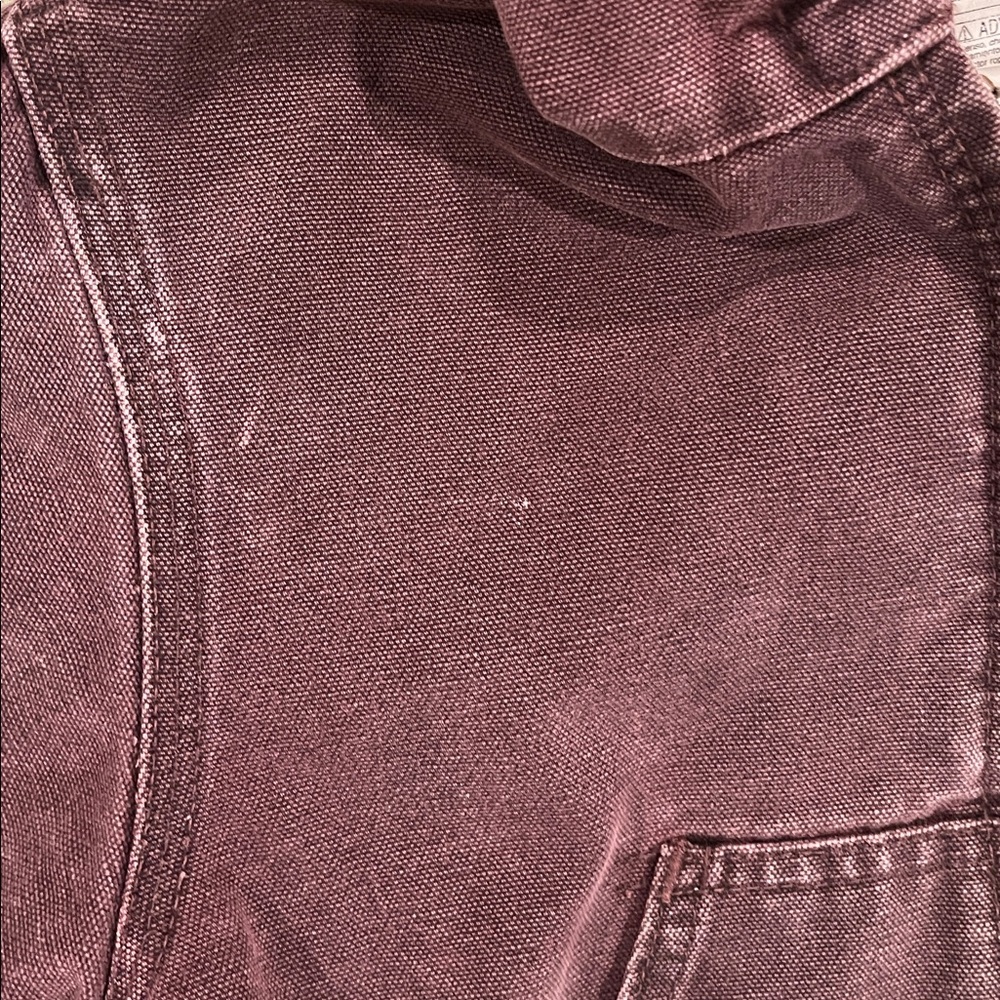 Vintage Kids Carhartt Active Jacket Faded Burgundy Duck Canvas Size 4T - Picture 7 of 8